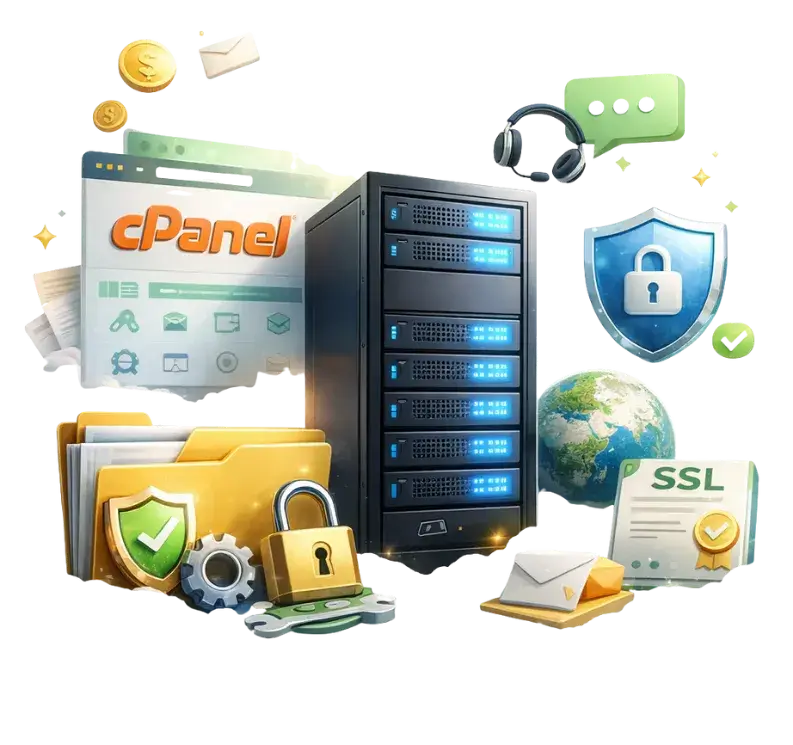 HostFinch cPanel hosting dashboard with free SSL, free migration and 99.95% uptime